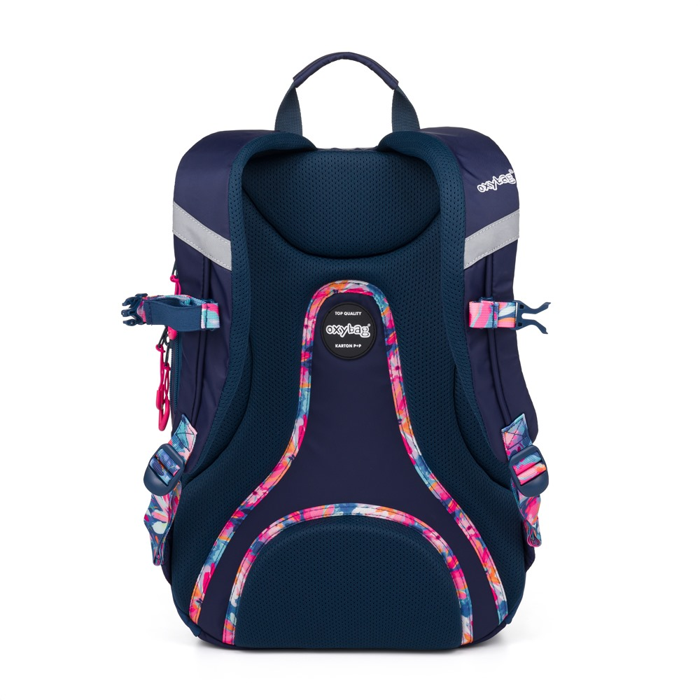 Studentský batoh + etue OXY Sport Flowers Blue